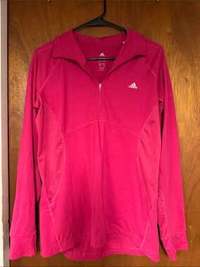 Adidas 3/4 zip pullover warm up jacket